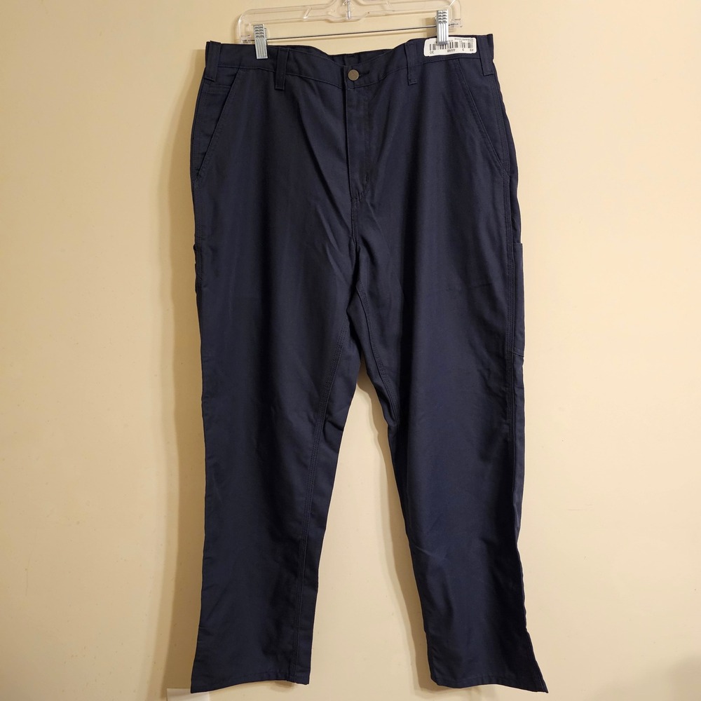 Carhartt Dungaree Fit Pants Mens 38x32 Navy Blue Utility Workwear 383-20